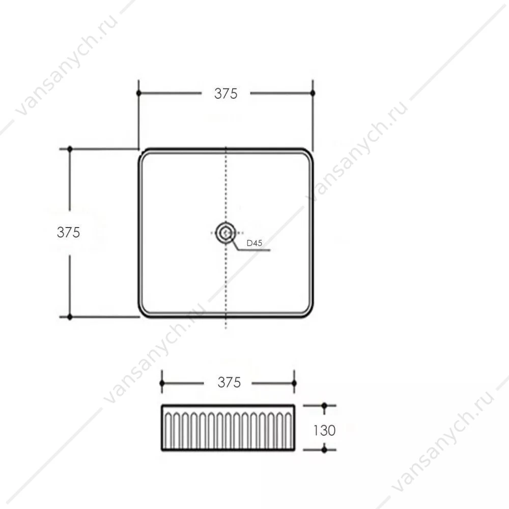 Раковина 38х38 накладная COMFORTY CF178608X