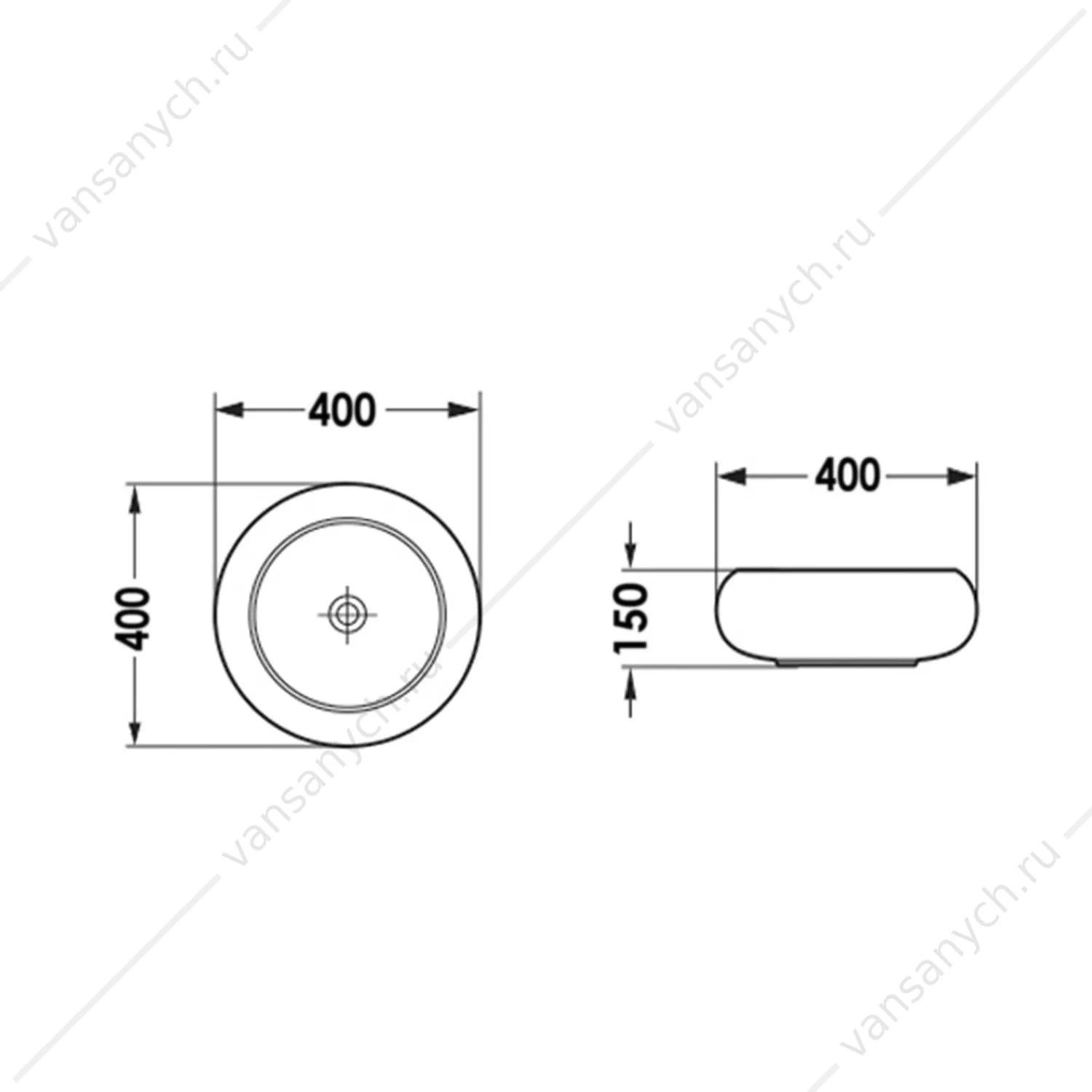 Раковина D40 круглая накладная COMFORTY CF21303 стеклянная серый дым