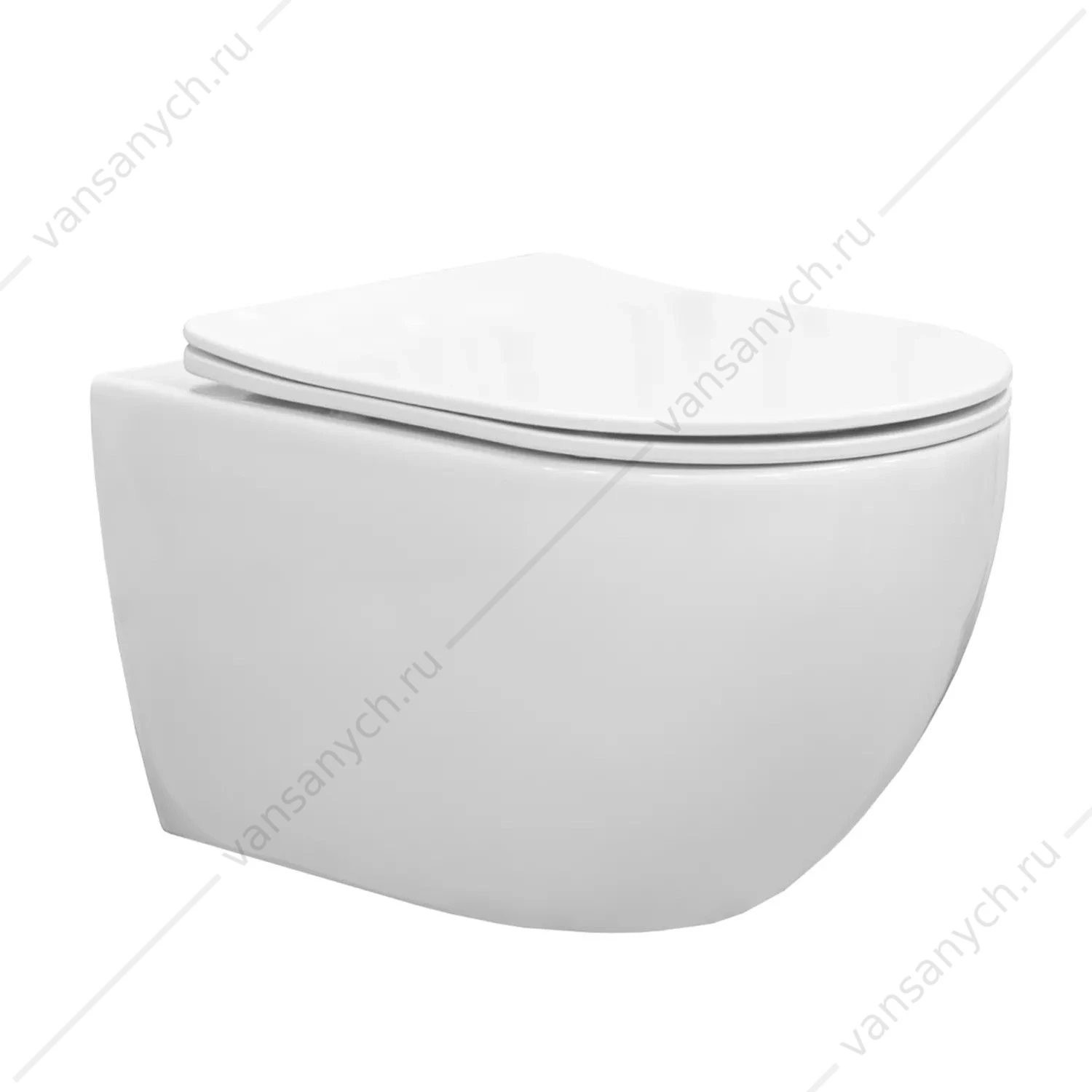 Унитаз безободковый смыв Торнадо с сиденьем микролифт, быстросъем COMFORTY CF40253T белый подвесной