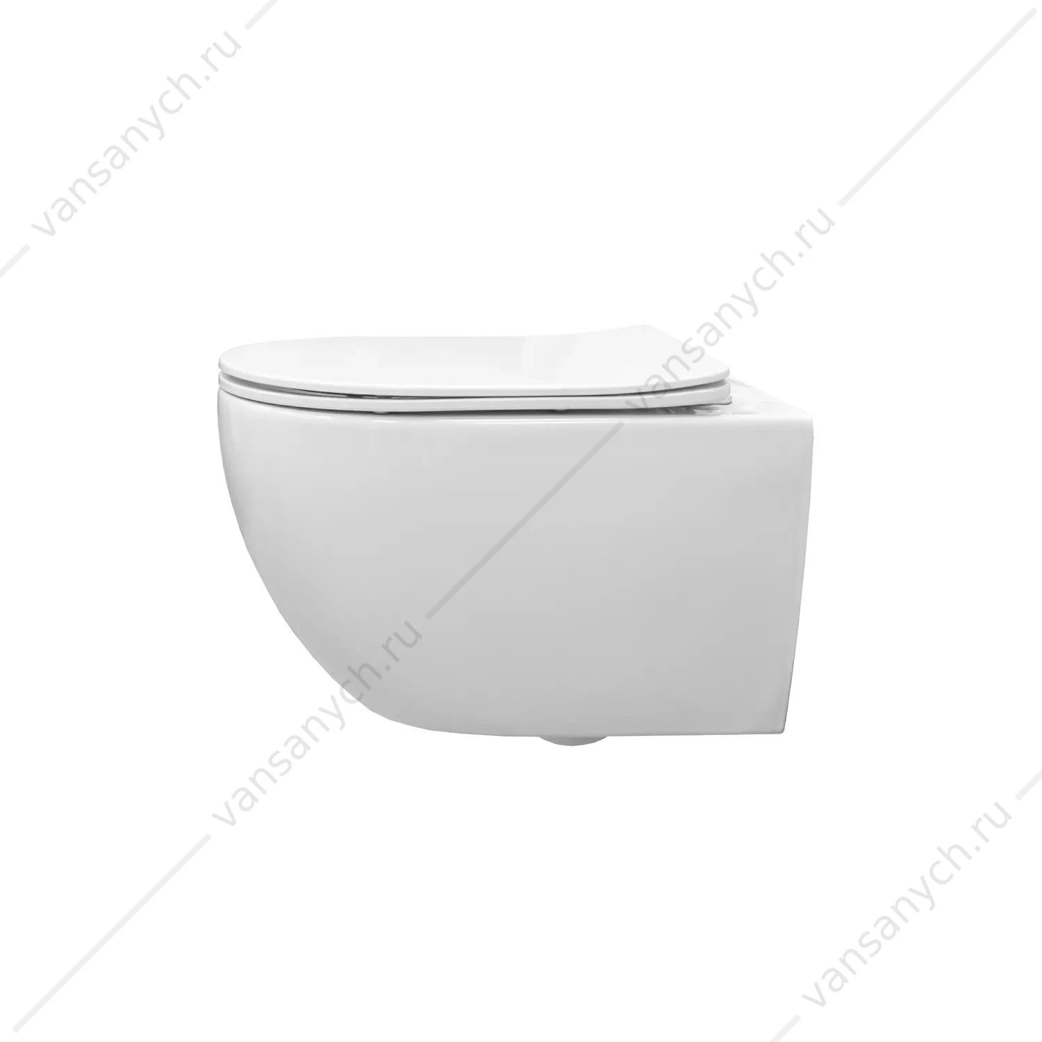 Унитаз безободковый смыв Торнадо с сиденьем микролифт, быстросъем COMFORTY CF40253T белый подвесной