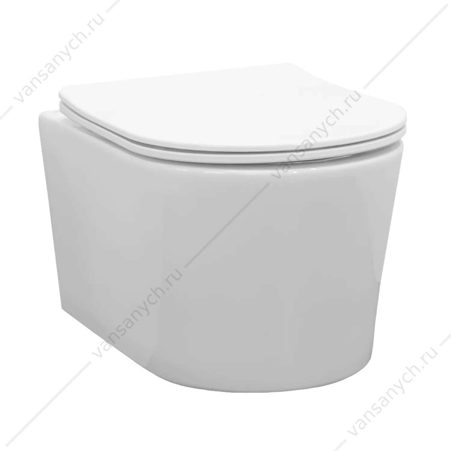 Унитаз безободковый с сиденьем микролифт COMFORTY CF40513R белый подвесной