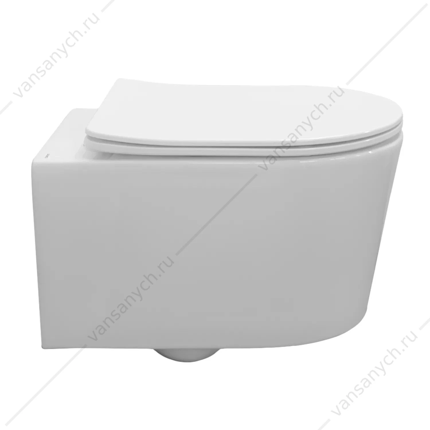 Унитаз безободковый с сиденьем микролифт COMFORTY CF40513R белый подвесной