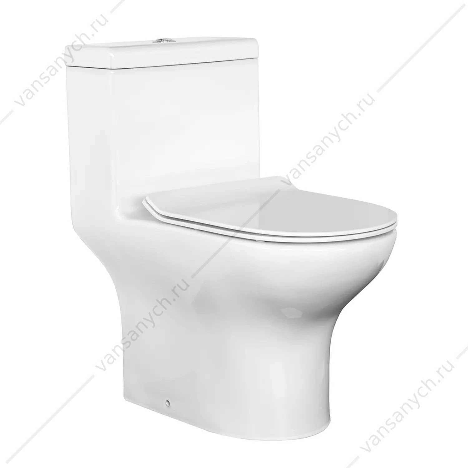 Унитаз моноблок безободковый с сиденьем микролифт Comforty CF41083OP