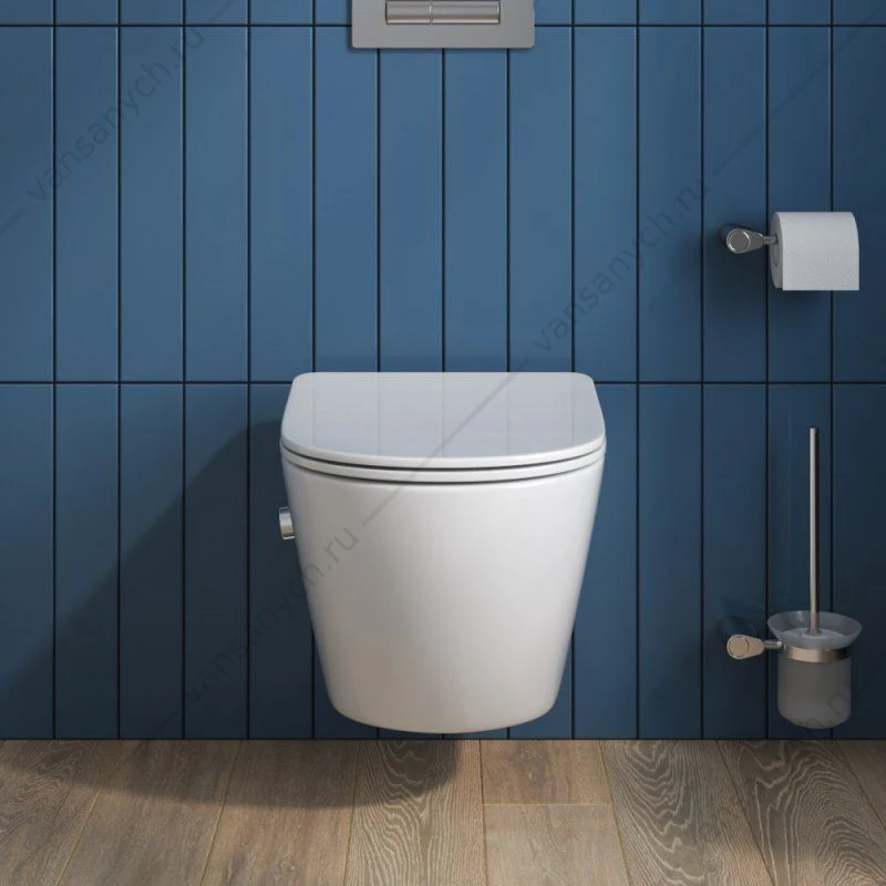 Унитаз с функцией биде и смесителем, безободковый, с сиденьем  BELBAGNO UNO BB3105CHR-BS/SC