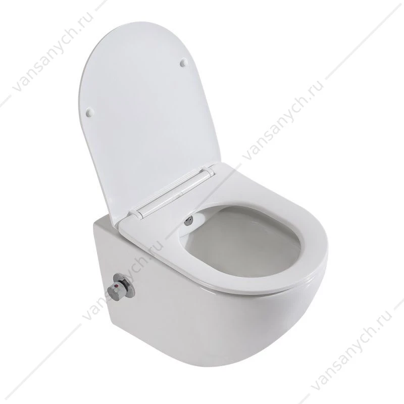 Унитаз с функцией биде и смесителем, безободковый, с сиденьем  BELBAGNO UNO BB3105CHR-BS/SC