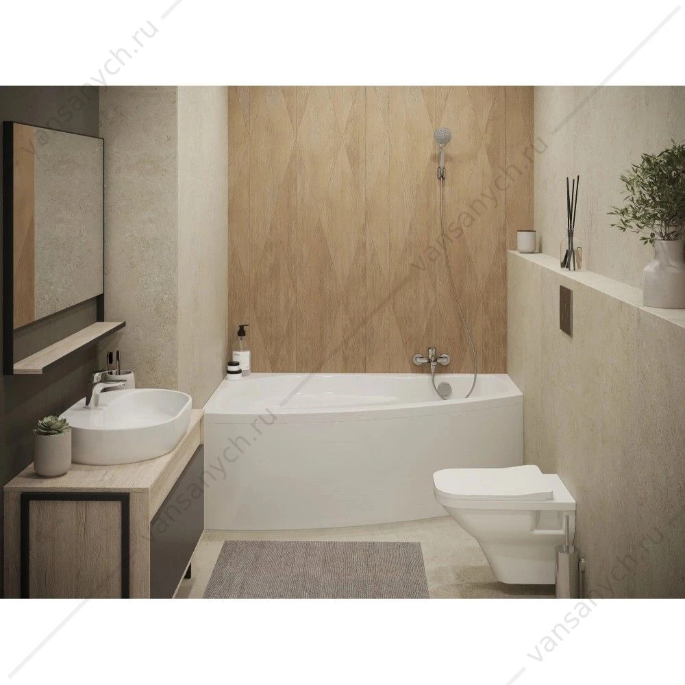 Ванна 160х95 R(правая) акриловая Santek Майорка XL 1WH111990 асимметричная