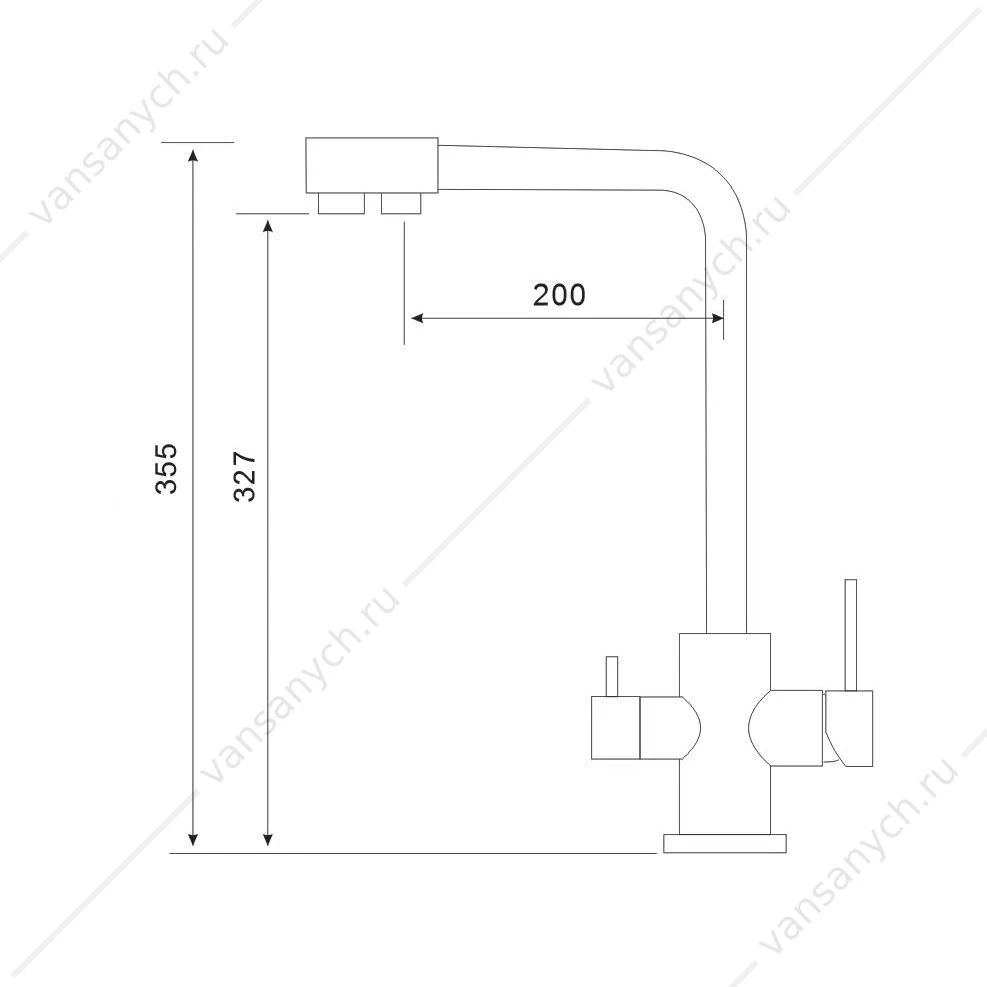 Смеситель с подключением к фильтру питьевой воды для кухни GROSS AQUA GA3121609SS Neosteel нерж.сталь