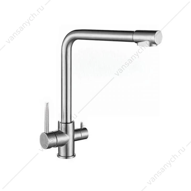 Смеситель с подключением к фильтру питьевой воды для кухни GROSS AQUA GA3121609SS Neosteel нерж.сталь