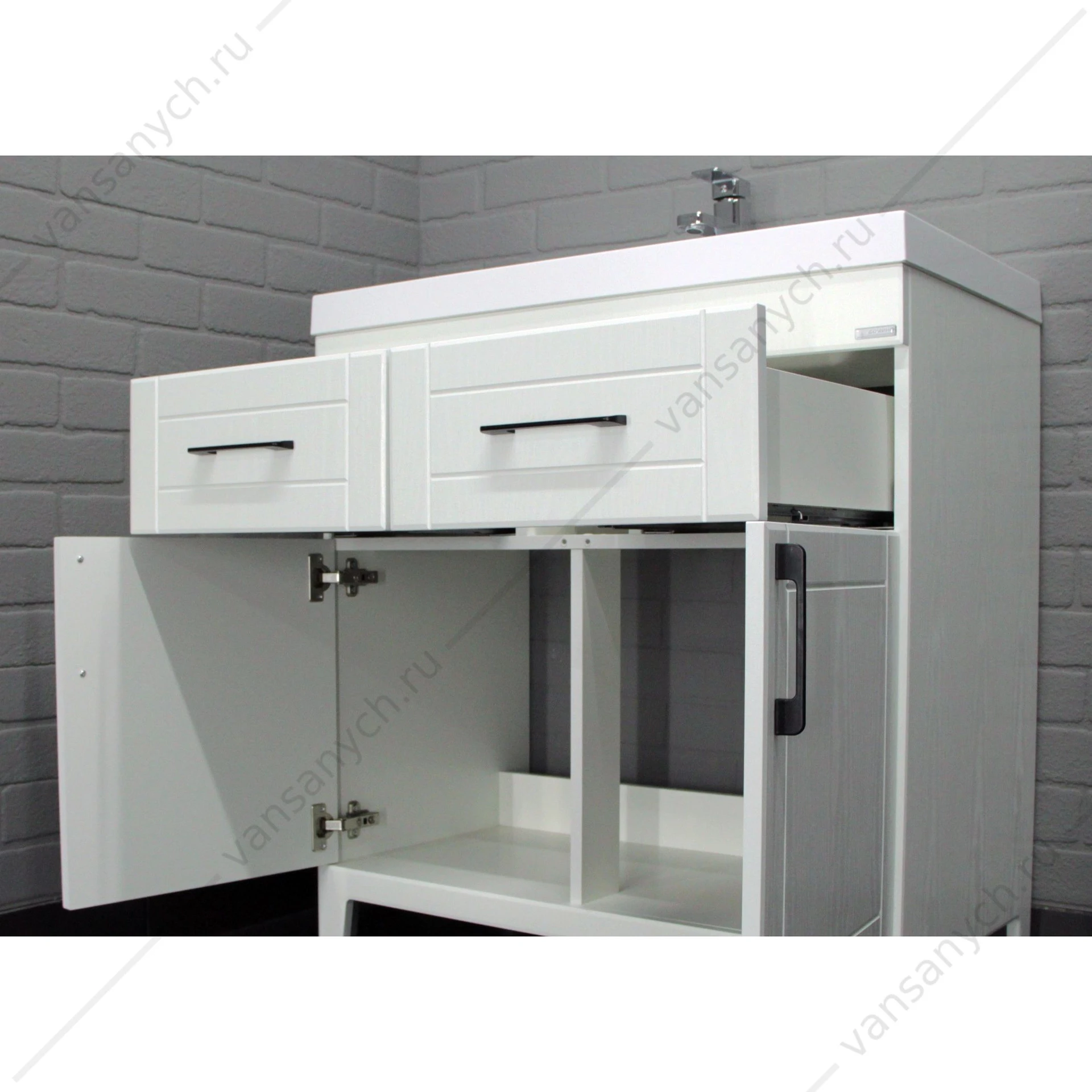 Тумба 80 под раковину Classic 80 Домино  Сharlie 2 ящ. DCh2501T