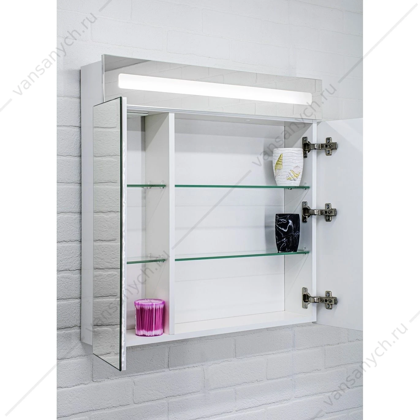Зеркало-шкаф 60 с подсветкой LED Аврора Домино DV8005HZ