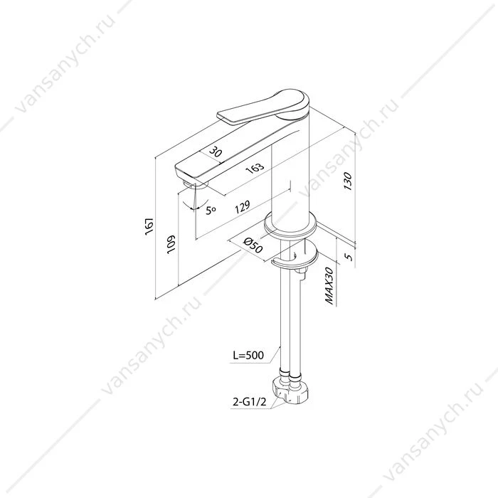 Смеситель для раковины, глянцевый хром, Parker, IDDIS, PARSB00i01