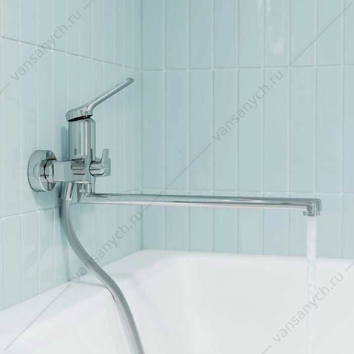 Смеситель для ванны с длинным изливом, глянцевый хром, Parker, IDDIS, PARSB02i10WA
