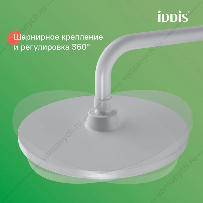 Смеситель с верхним душем и изливом, белый матовый, Ray, IDDIS, RAYWT3Fi06