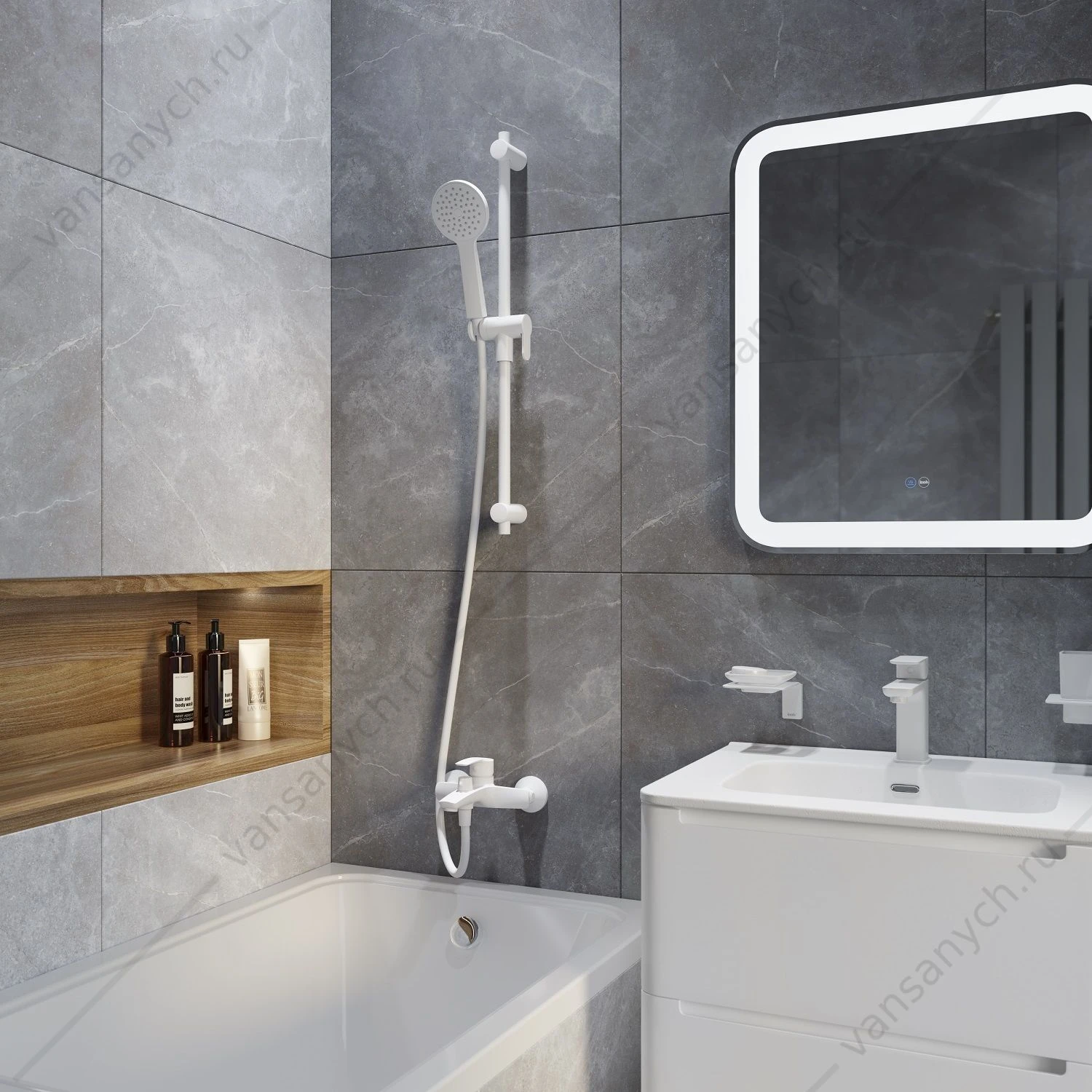 Шланг для душа, белый матовый, силиконовый, 1,2м, Optima Home, IDDIS, OPH12WLi19