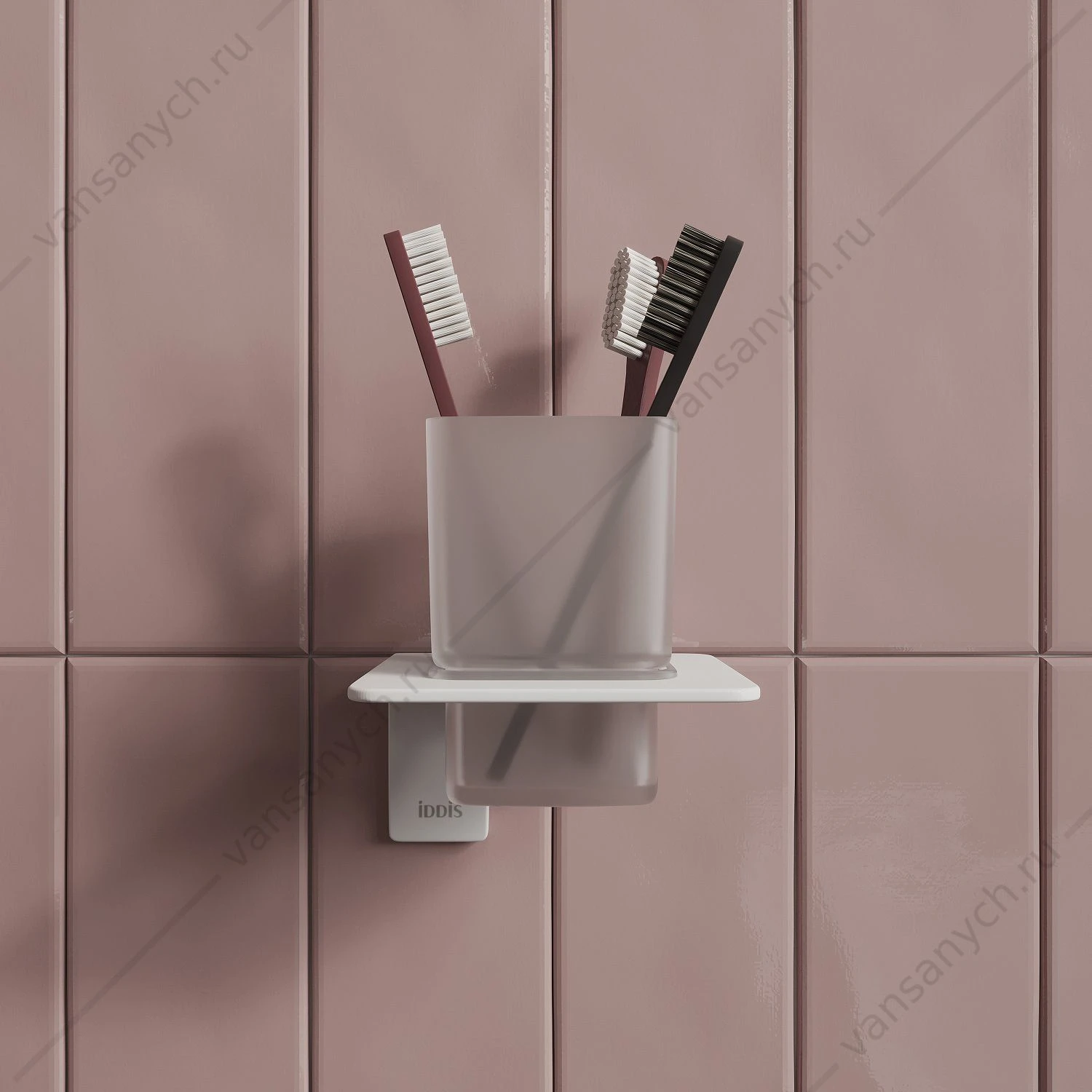 Подстаканник одинарный, матовое стекло, метал., Slide, белый матовый, IDDIS, SLIWTG1i45