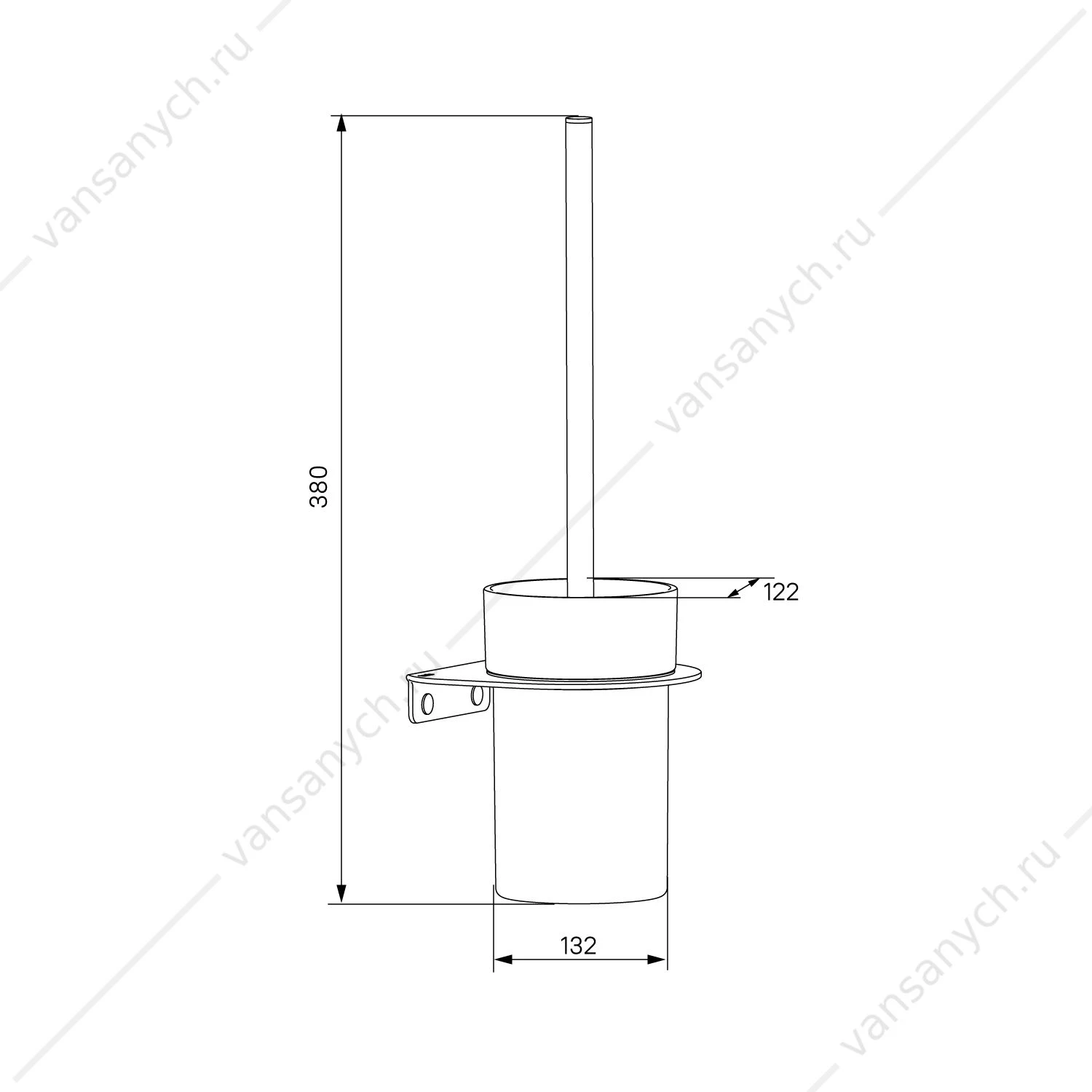 Ерш, матовое стекло, нержавеющая сталь, NOА, черный матовый, IDDIS, NOABLG0i47