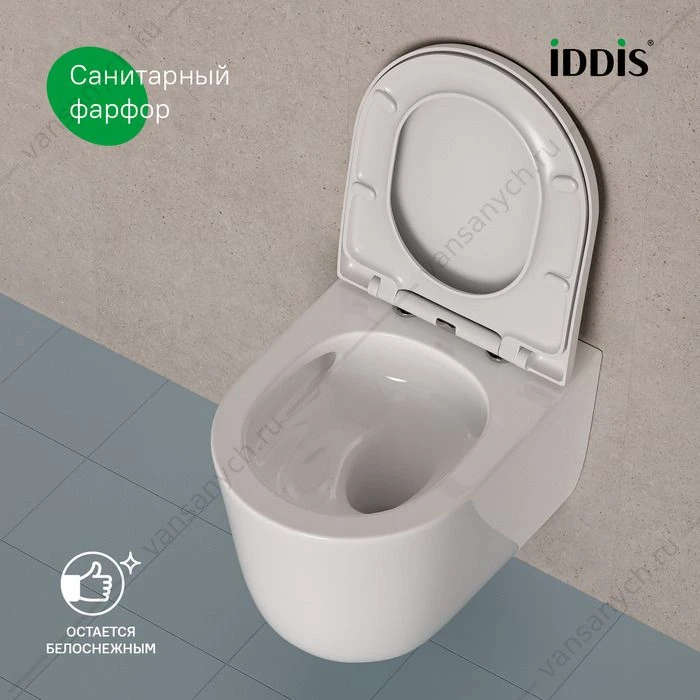 Унитаз безободковый подвесной, Slide, IDDIS, SLIRDSEi25