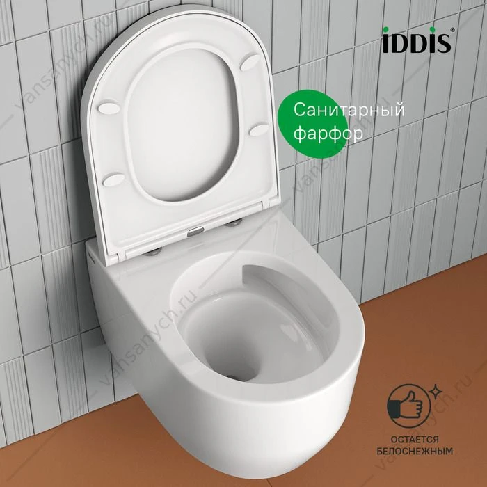 Унитаз безободковый подвесной, Aiger, IDDIS, AIGRDSEi25