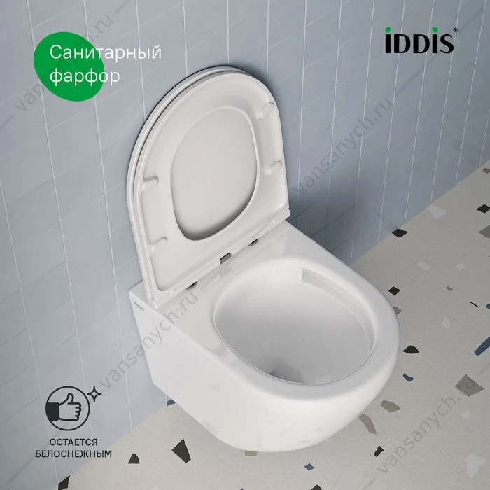 Унитаз безободковый подвесной, Blanco Q, IDDIS, BLQNDSEI25