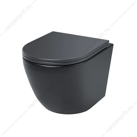 Унитаз безободковый подвесной, чёрный, Blanco, IDDIS, BLAR3BMi25