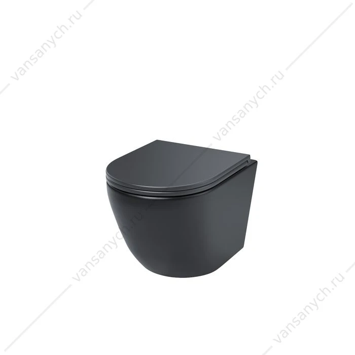 Унитаз безободковый подвесной, чёрный, Blanco, IDDIS, BLAR3BMi25