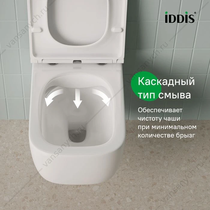 Унитаз безободковый подвесной, Bridge, IDDIS, BRIRNSEi25