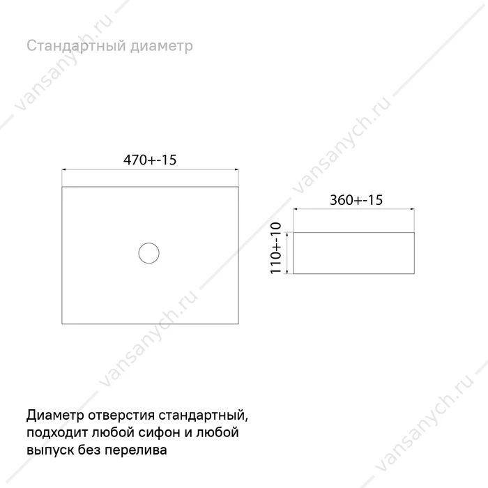 Раковина 47х36 накладная чёрный матовый IDDIS Slide, SLIBM02i27
