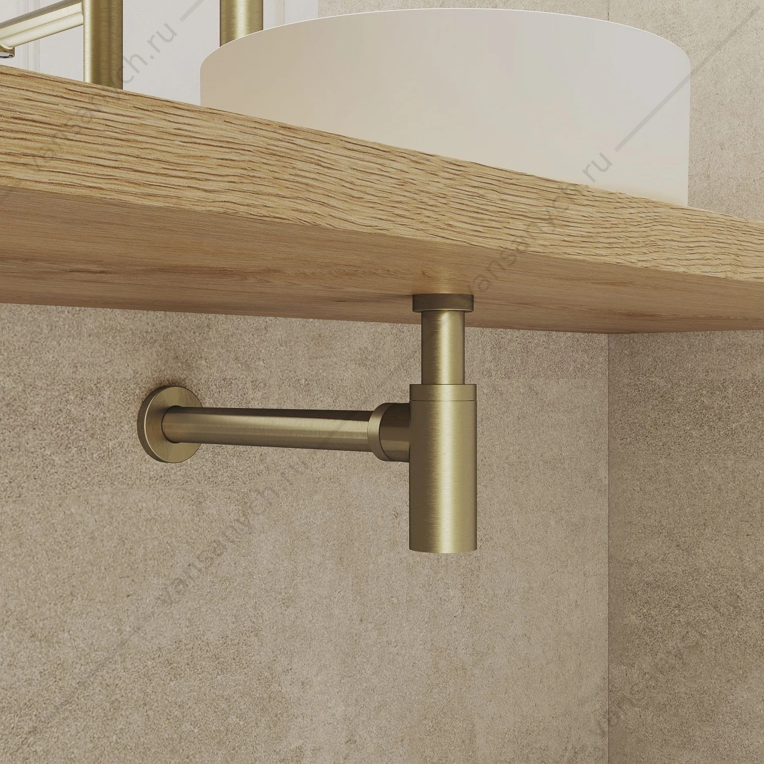 Сифон для раковины бутылочный, матовое золото, Optima Home, IDDIS, OPTMG00i84