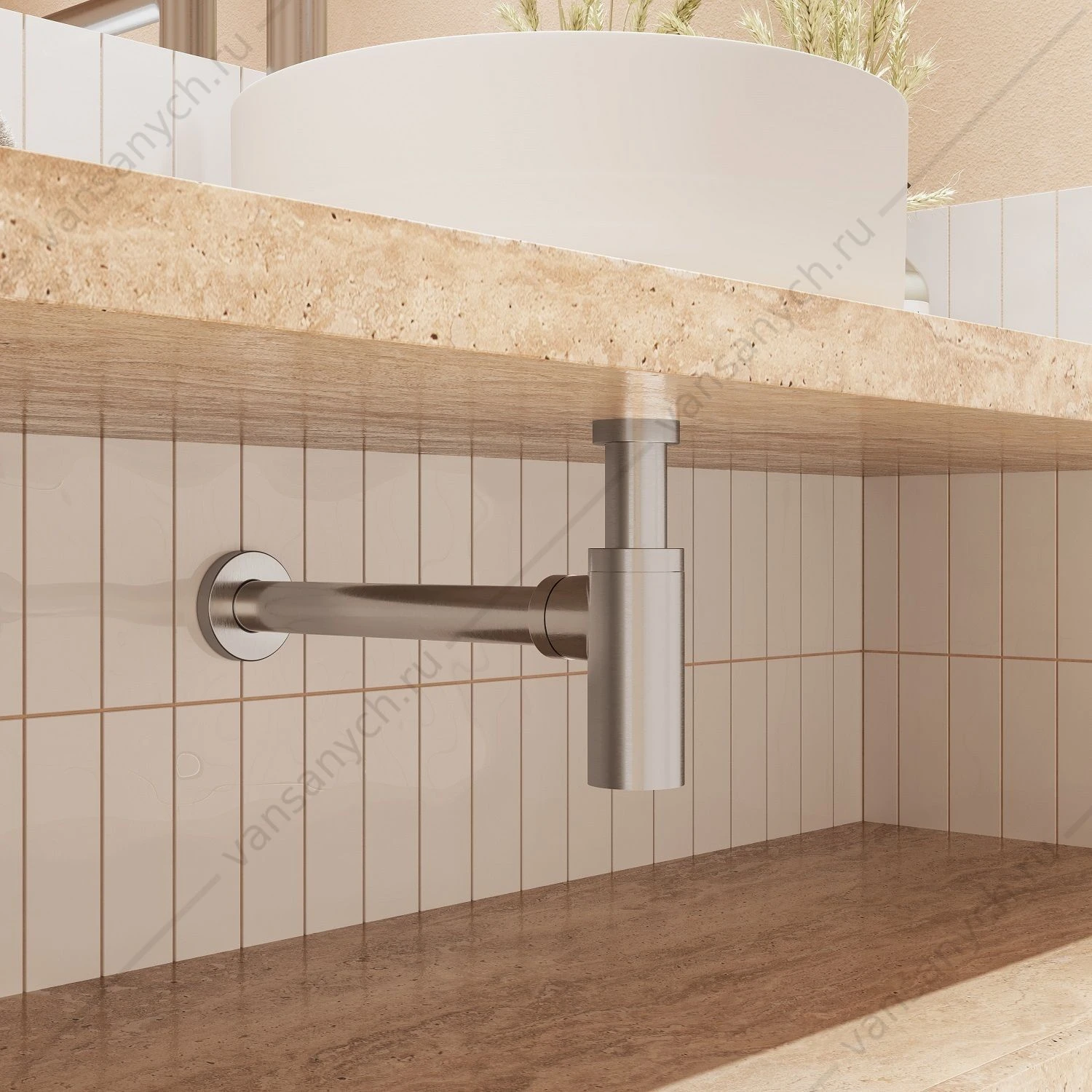 Сифон для раковины бутылочный, матовый хром, Optima Home, IDDIS, OPTBC00i84