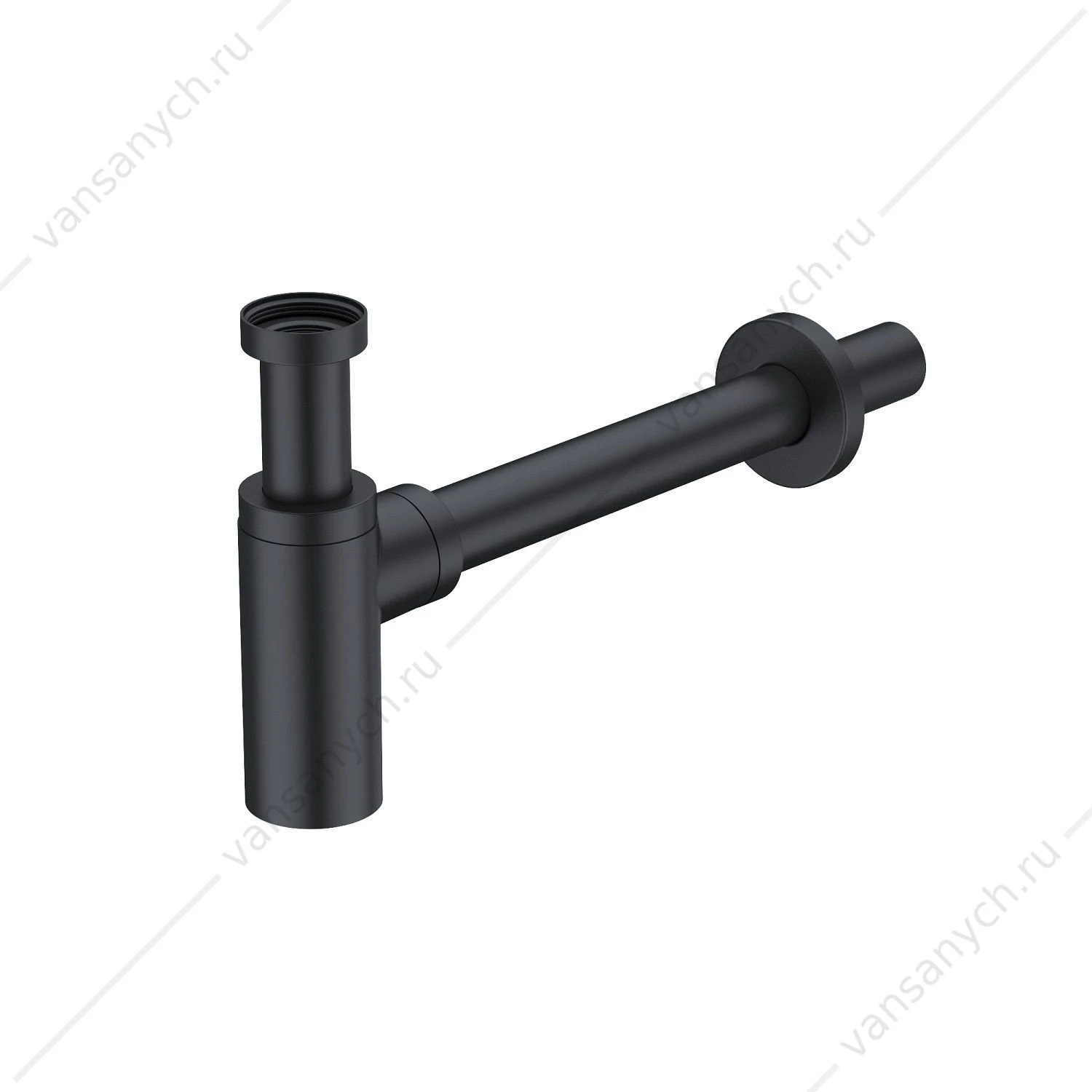 Сифон для раковины бутылочный, черный матовый, Optima Home, IDDIS, OPTBL00i84