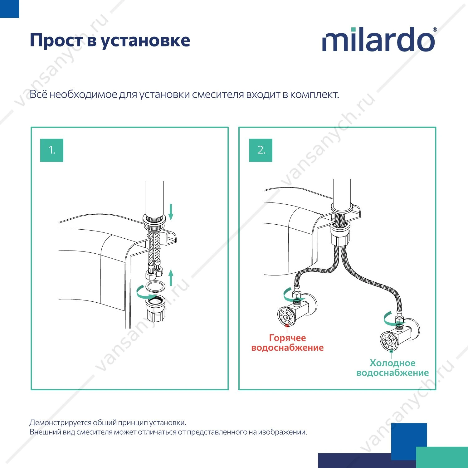 Смеситель для кухни, черный матовый, Rora, Milardo, RORBL0JM05