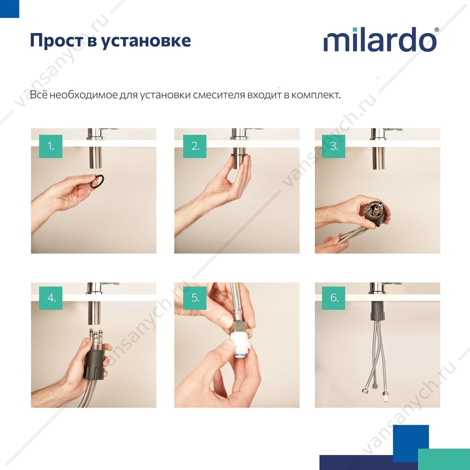 Смеситель для кухни с каналом для фильтров. воды, черный матовый, Rora, Milardo, RORBLFJM05