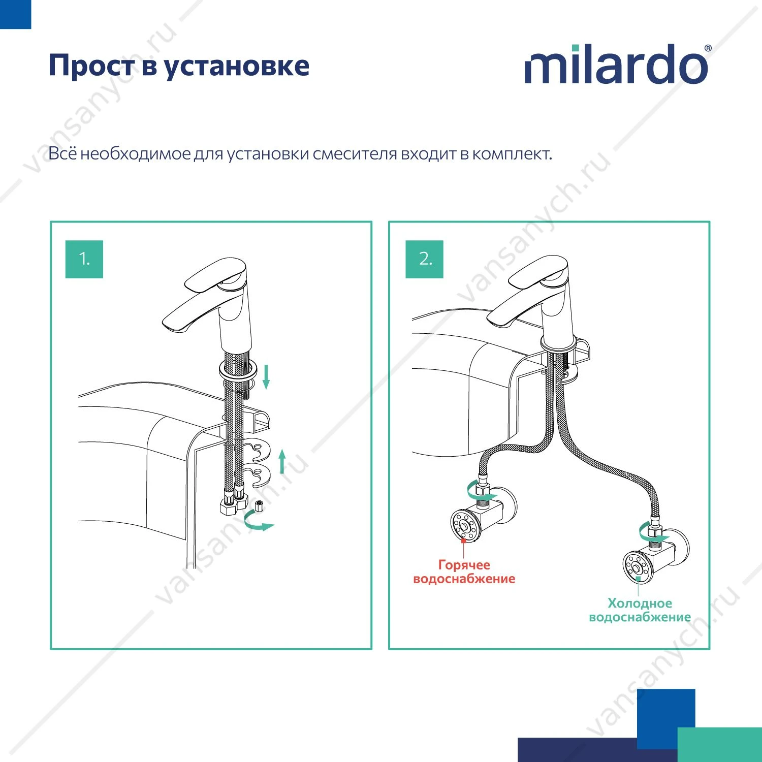 Смеситель для раковины, черный матовый, Azure, Milardo, AZUBL00M01