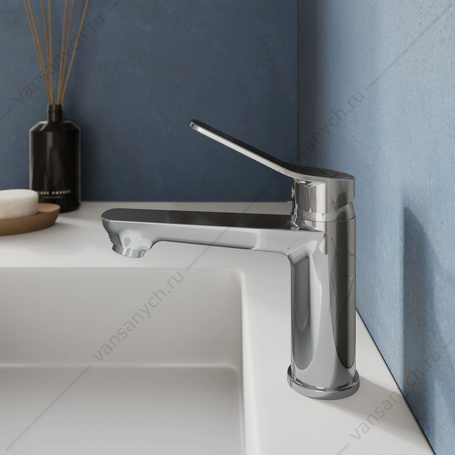 Смеситель для раковины, глянцевый хром, Enjoy, Milardo, ENJSB00M01