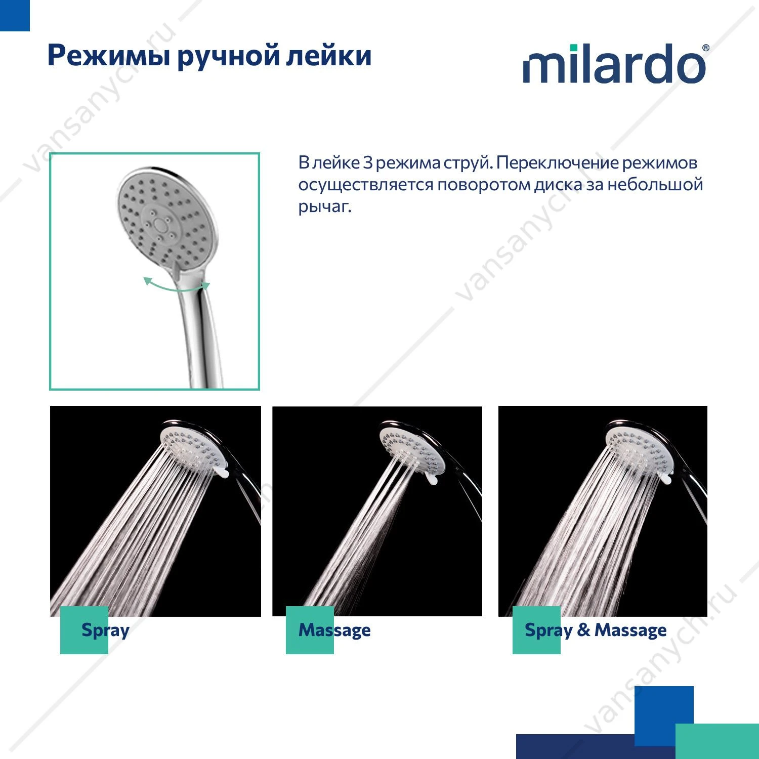 Смеситель для ванны, Horizont, Milardo, HORSB02M02