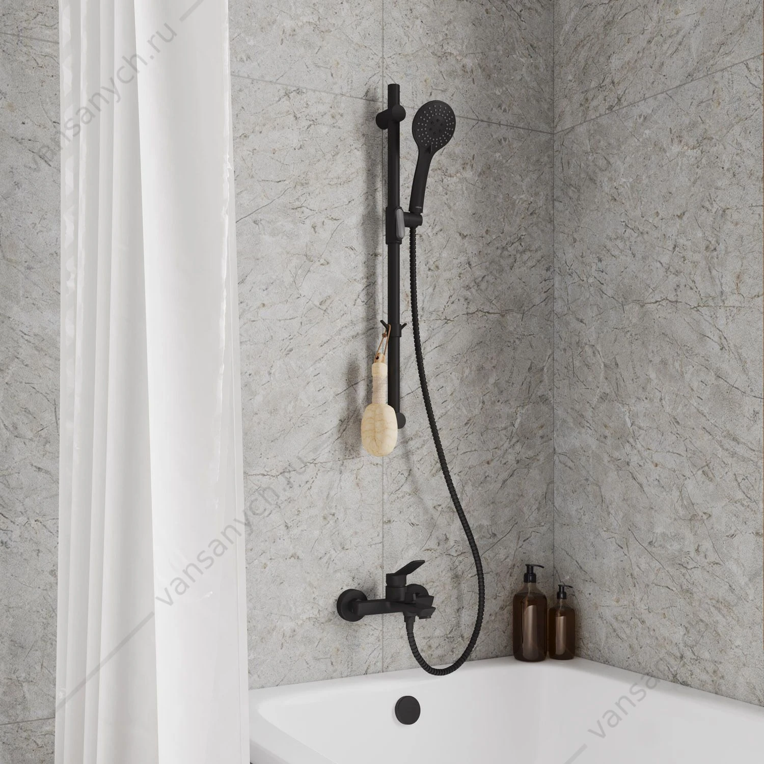 Стойка для душа, черная матовая, Ideal Spa, Milardo, ILS70B0M17