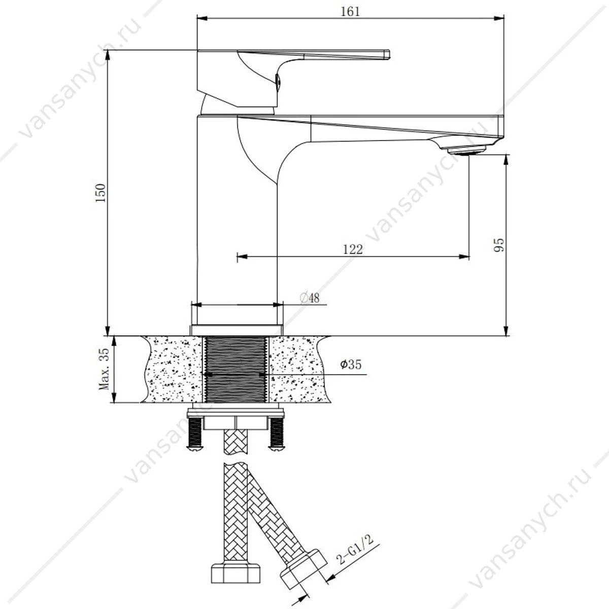 Смеситель для раковины BELZ B10679 хром