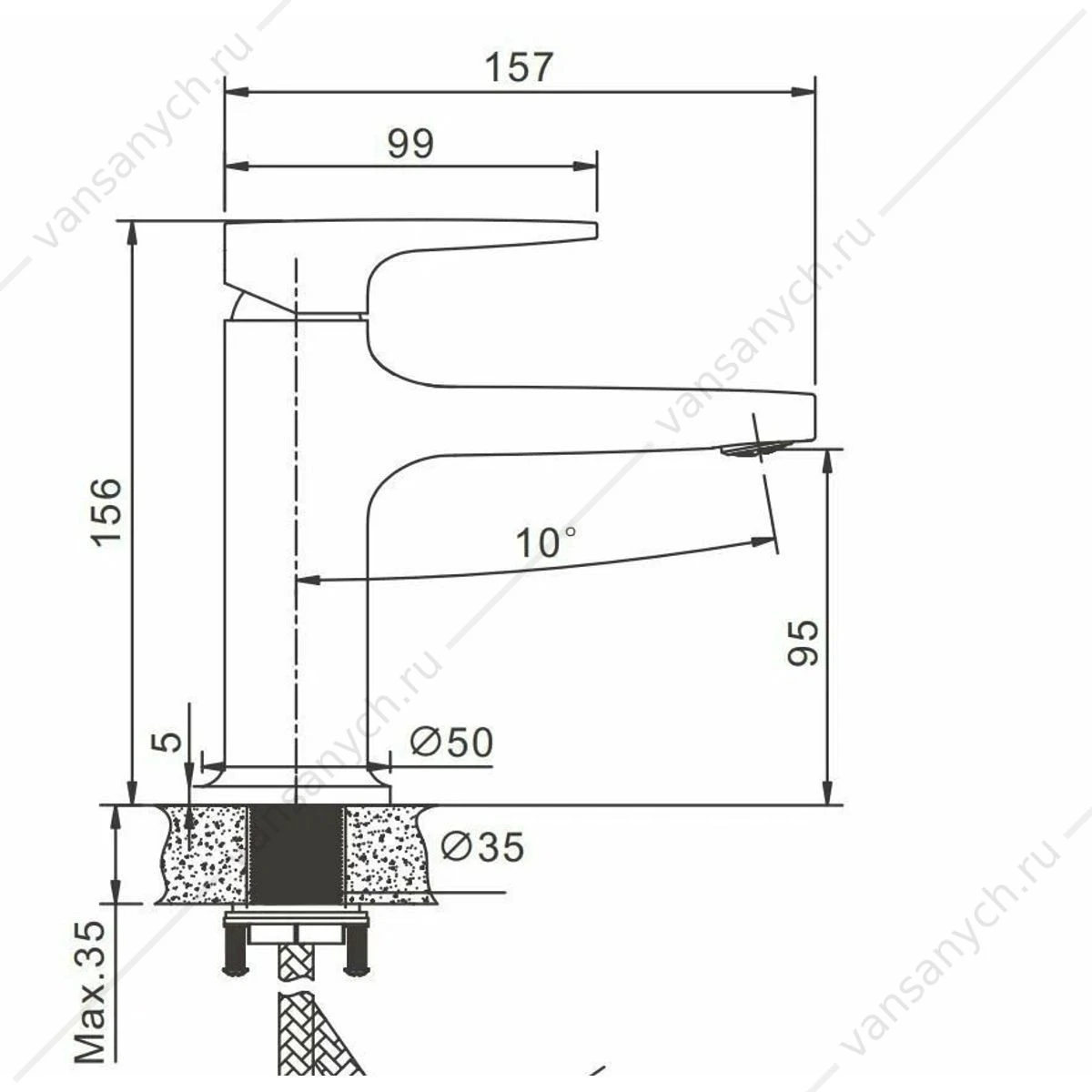 Смеситель для раковины BELZ B10713-5 золото