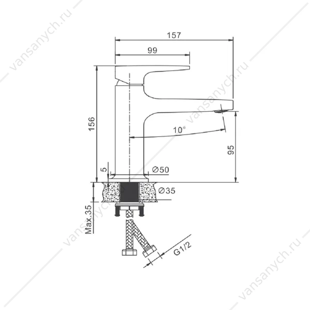 Смеситель для раковины BELZ B10713-8 белый