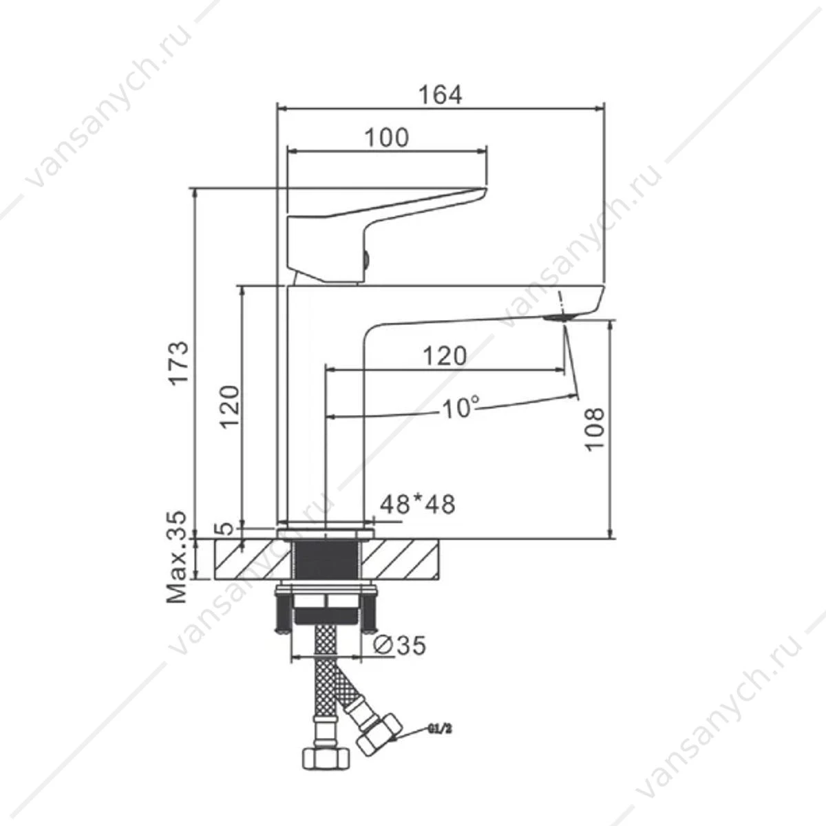 Смеситель для раковины BELZ B10715 хром