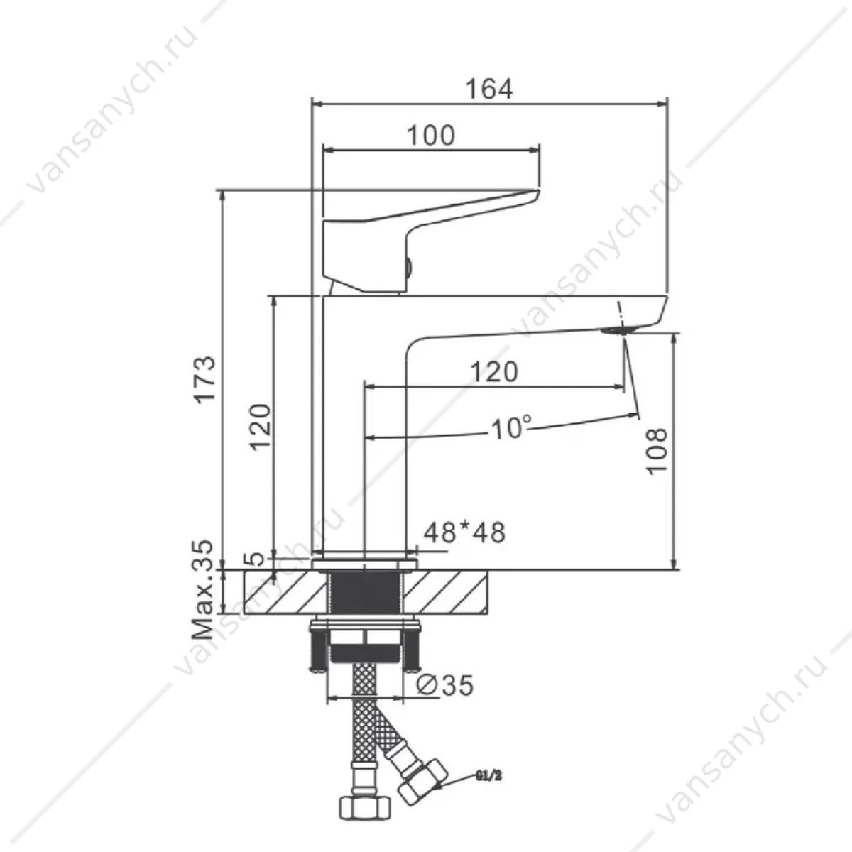 Смеситель для раковины BELZ B10715-5 золото