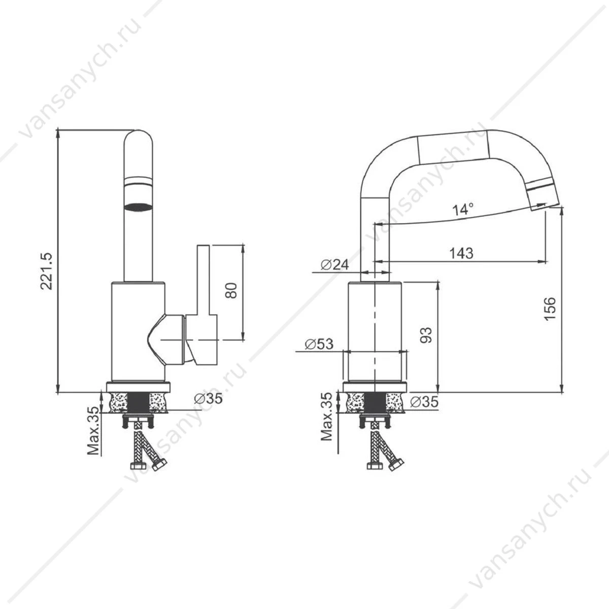 Смеситель для раковины BELZ B10810-5 золото