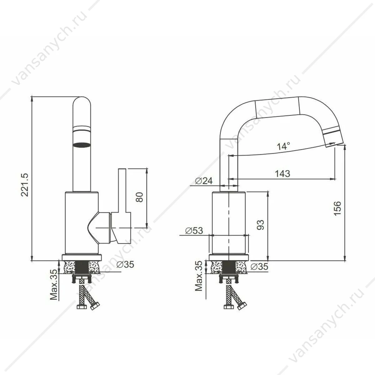 Смеситель для раковины BELZ B10810-7 черный