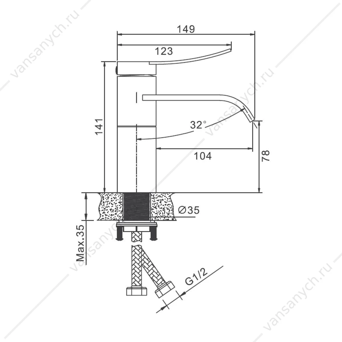 Смеситель для раковины BELZ B10812-7 черный