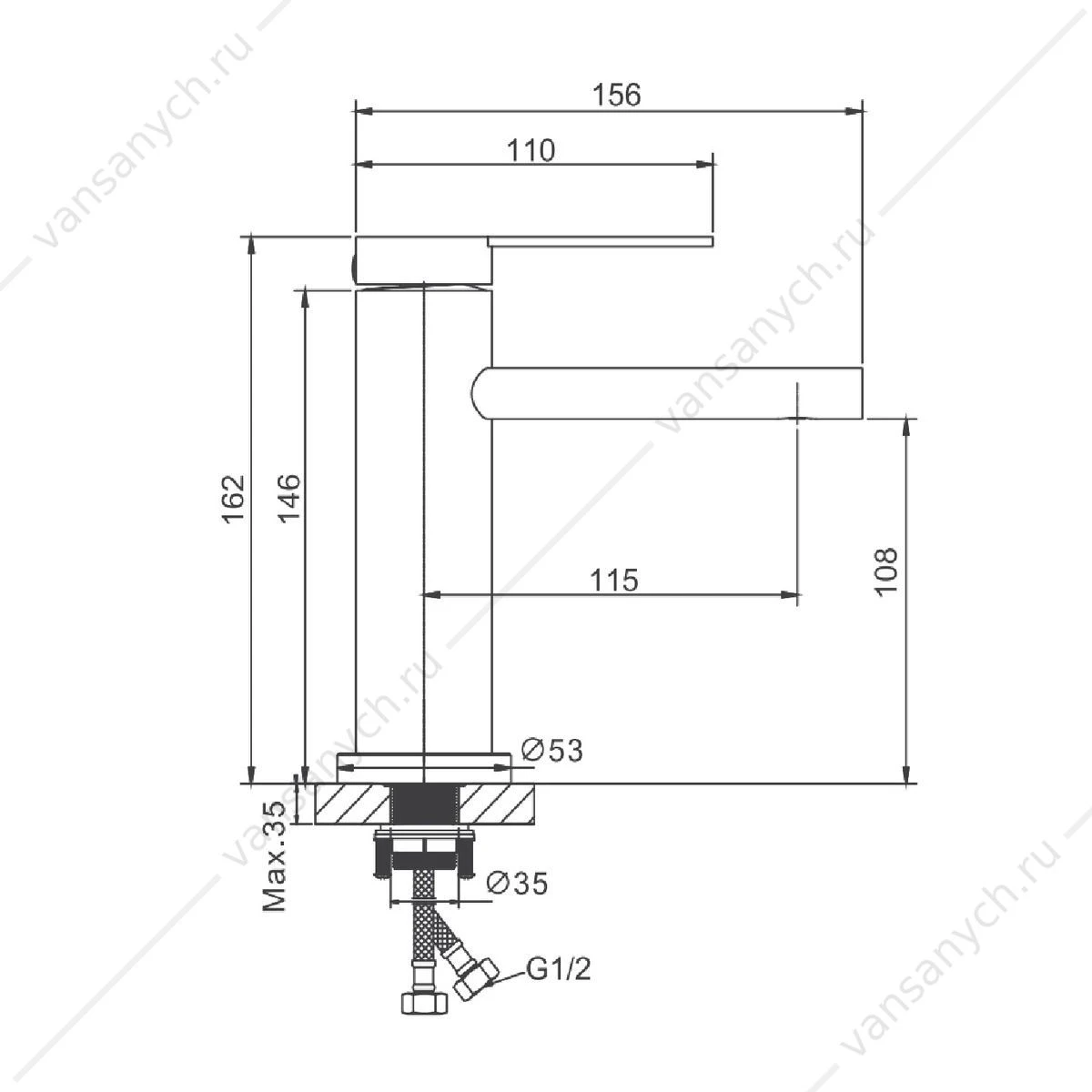 Смеситель для раковины BELZ B10813-5 золото