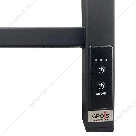 Полотенцесушитель 50х80 электрический 130Вт Grois Alex GR-102 П8 black mat U