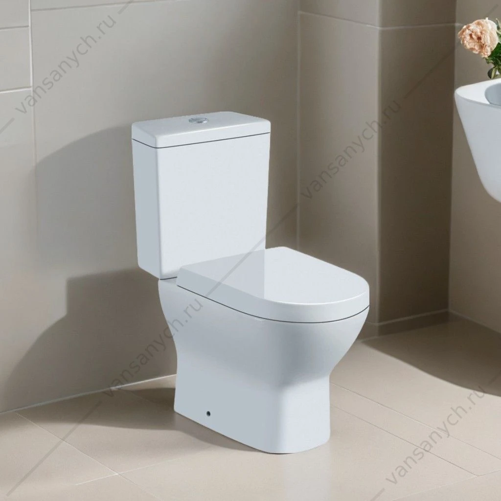 Унитаз-компакт безободковый с сиденьем микролифт, быстросъем OLIVE'S SKIL SK31126DP