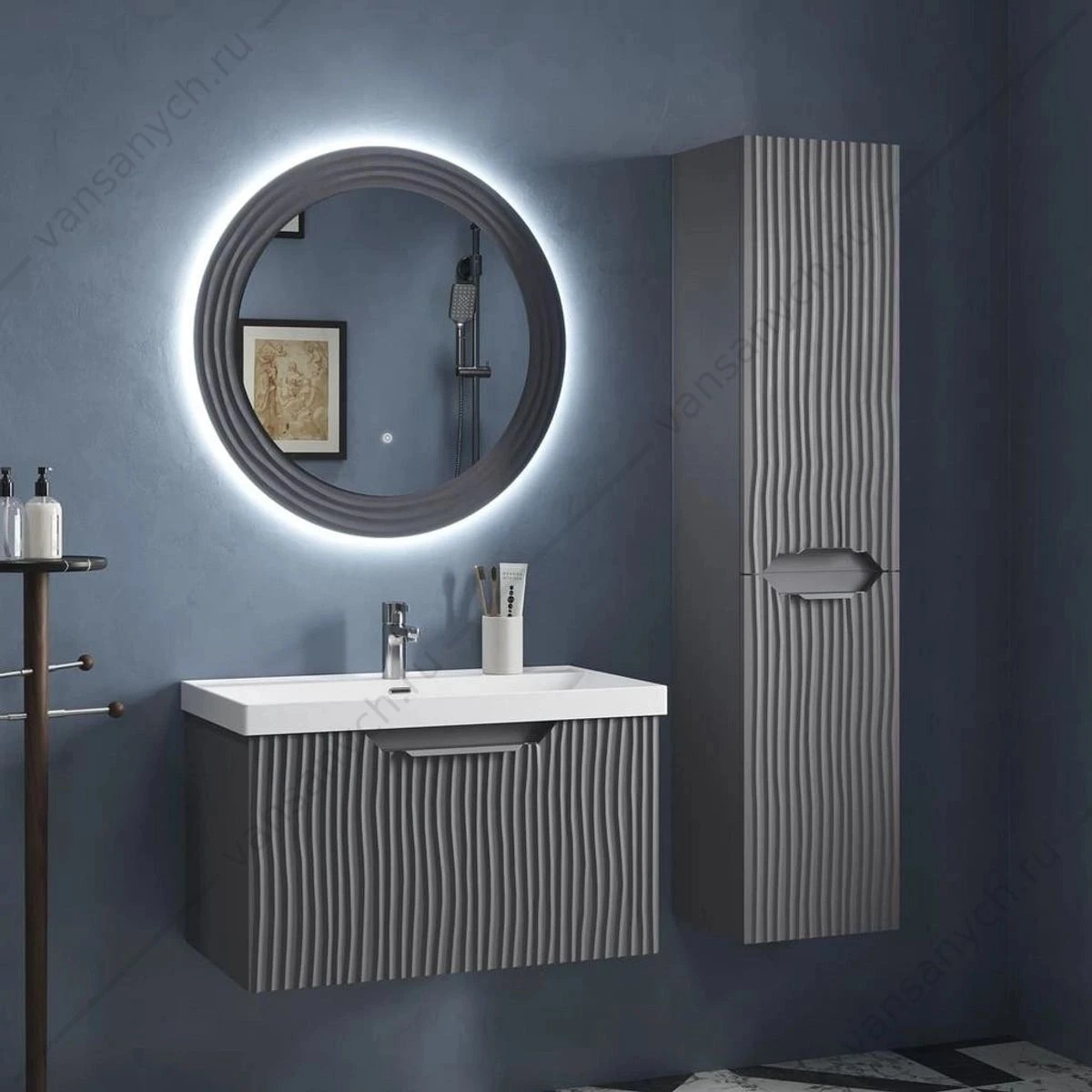 Зеркало 80см EQUIL Mirage 80 графит софт zkMIRAGE80.D800, Коллекция Mirage, , EQUIL