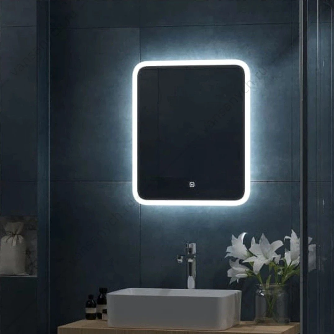 Зеркало 50см Bruno LED 500x600 ЗЛП165/10 с сенсором