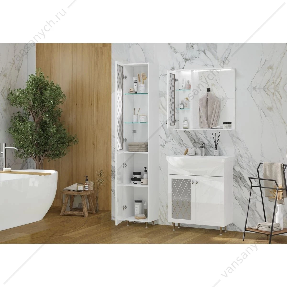 Тумба 70 напольная VOLNA Milena 70, раковина Балтика 70, tnMILENA55.2D-01